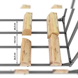 deluke Kaminholzregal Aluminium 143 x 70 x 145 cm Schwarz