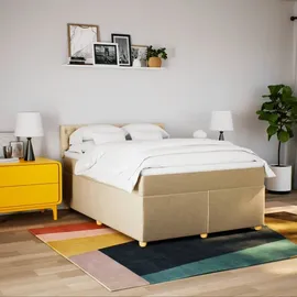 vidaXL Boxspringbett 140 x 200 cm Creme
