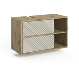 Vicco Waschbeckenunterschrank, Viola, Artisan-Eiche/Cashmere, 100 x 60 cm mit 2 Schubladen, Vicco