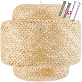 Tectake Lignea Lux 1 E27 rund Holz braun