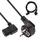 InLine Netzkabel, Schutzk. gew. / Kaltgerätest. C13 links abgew., schwarz, 3m