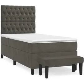 vidaXL Boxspringbett 100 x 200 cm Dunkelgrau