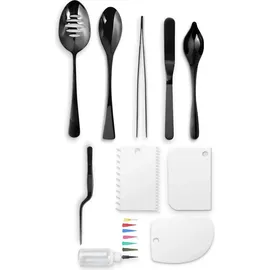 MikaMax Chef Plating Tool Set Kochbesteck, Schwarz