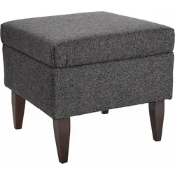 Hocker INOSIGN "Asino", grau (anthrazit), B:48cm H:40cm T:48cm, Struktur (100% Polyester), Struktur/Blume (100% Polyester), Hocker, Fußhocker Sitzhocker