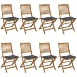 vidaXL Gartenstuhl klappbar 40 x 57 x 91 cm braun 8 St.