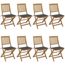 vidaXL Gartenstuhl klappbar 40 x 57 x 91 cm braun 8 St.