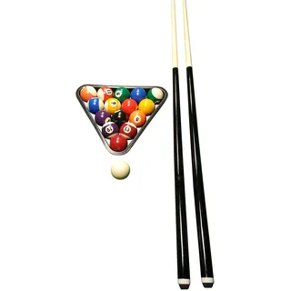 John West Billard Einsteiger Set - Kugeln + Triangel + 2 Queues