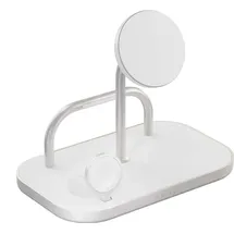 Otterbox Zens 4-in-1 Wireless Charger, MagSafe und Qi2 Wireless Charger de 15 W für iPhone/Apple Watch/AirPods, inkl. Adapter de Leistung de 65 W (EU/UK/US... - Weiß/Silber
