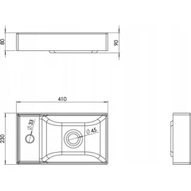 paplinskimoebel - Waschbecken mit Unterschrank 40cm Breit Malibu, Badezimmerschrank klein, Waschtisch mit Unterschrank, für Gäste WC, Waschbeckenunterschrank Weiss