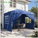 Sekey Faltpavillon 2x2/3x3/3x6 m, Gartenpavillon mit 4 Seitenteilen Partyzelt Wasserdicht, mit 4 Seitenteilen, Gartenpavillon 3 x 3 winterfest, Pavillon Pop Up Partyzelt, für Garten 300 cm