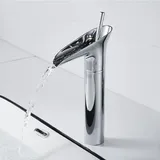 Waschtischarmatur, Wasserfall-mischbatterie Für Das Badezimmer, Einstellbares Warm- Und Kaltwasser, Verchromtes Messing, Korrosions- Und Rostbeständig, Geeignet Zum Händewaschen Im Badezimmer