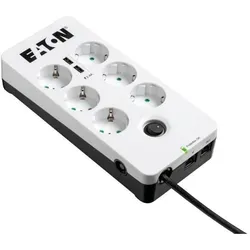 Eaton Steckdosenleiste 6fach mit RJ-11 Telefonstecker und USB-Anschlüsse 1.5m weiß