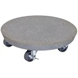 Wagner Pflanzenroller Blumenroller STONE Rund 28 x 7.5 cm Terrazzo-Optik