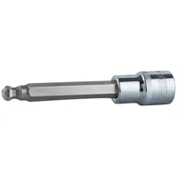 KS Tools 1/2" CHROMEplus Bit-Stecknuss Innensechskant,Kugelkopf, lang, 6 mm,