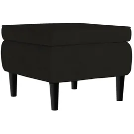 vidaXL Ohrensessel mit Hocker Schwarz Samt