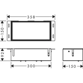 Hansgrohe XtraStoris Safe Wandnische befliesbare Tür integriertes Absperrventil 300x100x150mm