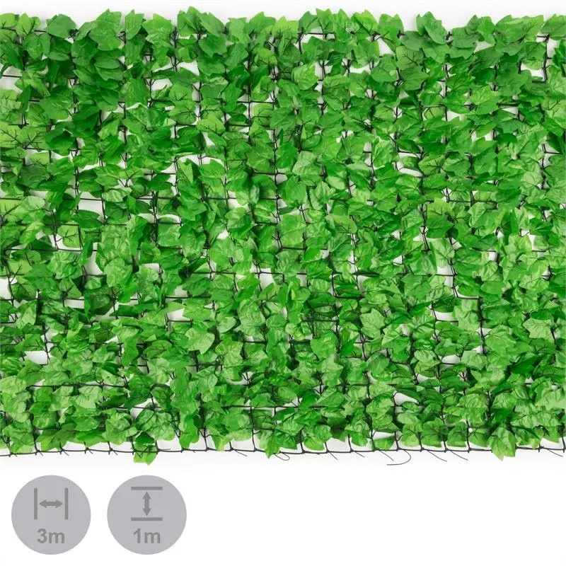 Fency Bright Ivy Sichtschutzzaun Windschutz 300x100 cm Efeu hellgrün