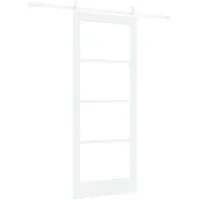 vidaXL Schiebetür ORKDAL Weiß 83 x 202 cm Massivholz Kiefer und Glas 3331886