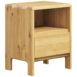 otto home Nachttisch OTTO HOME "Luven", beige (natur, natur), B:44cm H:54cm T:34cm, Tische, Nachttisch, aus massiver Kiefer, mit 1 Schublade, Breite 44 cm