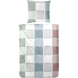 Primera Mako-Satin, Bettwäsche 155x220 Karo grau blau rost 243227-35