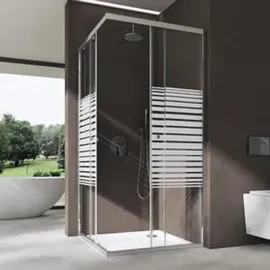 SoGood doporro Eckdusche mit Schiebetür rechts 80 x 190 cm Silber/Transparent 6mm ESG-Glas