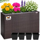 CASARIA Polyrattan Blumentopf Braun