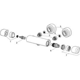 Hansa HANSACARE Dusch-Thermostat Aufputz für 1 Verbraucher Chrom 08707100