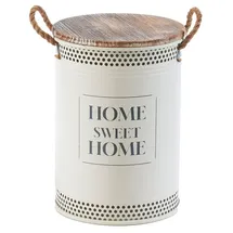 Kobolo Wäschekorb Korb HOME Gr. M 34x47 cm Metall Holz mit Deckel Griffe