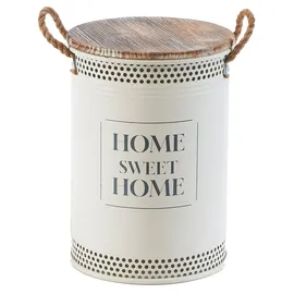 Kobolo Wäschekorb Korb HOME Gr. M 34x47 cm Metall Holz mit Deckel Griffe