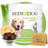 MEDIDOG Darm Aktiv Drops – 400 g – kaltgepresste Drops für alle Hunde – unterstützt bei Gras& Kotfressen, Durchfall und Erbrechen - mit Inulin, MOS, Fenchel, Flohsamenschalen