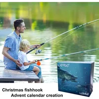 Angelköder-Adventskalender 2024, Angeln, Weihnachts-Countdown-Kalender, 24 Tage, Angelköder, Weihnachtsgeschenke für Angler, Männer, Jungen, A