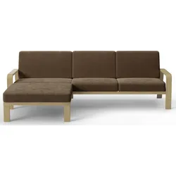 Ecksofa SIT & MORE "Kolding L-Form", rosa (kupfer), B:264cm H:91cm T:178cm, 100% Polyester, Sofas, Armlehnen aus Buchenholz in natur, verschiedene Bezüge und Farben