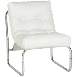 Kadima Design Modularer Lounge Sessel Objekteinrichtung Retro | 73x60x76cm Kunstleder Chromgestell | Weiss | Clip System für Wartebereiche | Rixal