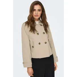 Only Kurzjacke ONLY "ONLAPRIL SHORT TRENCHCOAT OTW NOOS", Damen, Gr. L, braun (oxford tan), Web, Obermaterial: 100% Polyester, unifarben, Jacken Kurzjacke