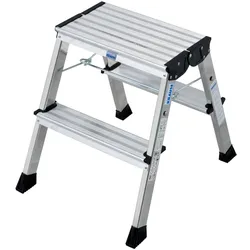 Krause MONTO Doppel-KlappTritt Rolly, Alu Natur 2x2 Stufen