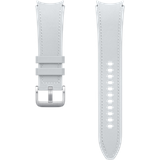 Samsung Hybrid Eco-Leather Band (M/L) für Galaxy Watch6, Uhrenarmband, Original Armband, Lederimitat, Fluorkautschuk, klassischer Stil, sportlich, elegant, angenehmer Sitz, Silver