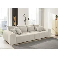 Big-Sofa JOCKENHÖFER GRUPPE "Moldau" Sofas Gr. B/H/T: 306cm x 83cm x 134cm, Feincord, beige Inklusive loser Rücken- und Zierkissen, frei im Raum stellbar