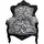 Casa Padrino Barock Sessel King Zebra 85 x 120 x 85 cm Schwarz