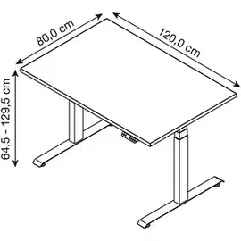 baselite Schreibtisch BaseLite Buche / Grau