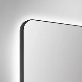 Talos LED Badspiegel ALVITO in matt schwarz 70x43 cm - Spiegel mit Hand Wave Sensor Funktion - feuchtraumgeeignet durch Aluminiumrahmen