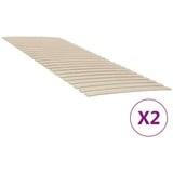 Lattenrost Lattenroste mit 48 Latten 2 Stk. 80x200 cm, furnicato braun