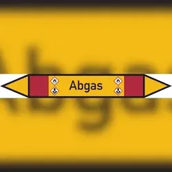 Rohrleitungskennzeichen Abgas - 187x26 mm Folie selbstklebend