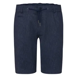 Bugatti Bermudas BUGATTI, Herren, Gr. 48, Normalgrößen, blau (370, marine), 73% Polyester, 22% Viskose, 5% Elasthan, unifarben, normal, Hosen Bermudas, mit Kordelzug