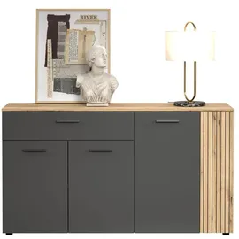 trendteam Esteban 150 x 42 cm Grau / Eiche