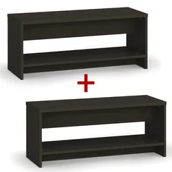 Umkleidebank mit schuhablage 1+1 GRATIS, verstärkt, 1000 mm breit, Wenge