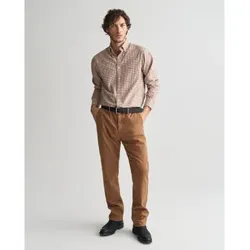 Gant für Herren. 1505228 Strukturierte Chino-Hose in schmaler Passform mit brauner, strukturierter Schnürung (34), Lässig, Baumwolle