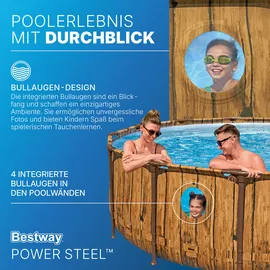 BESTWAY Power Steel Swim Vista Series Frame Pool rund Set 549 x 122 cm inkl. Filterpumpe
