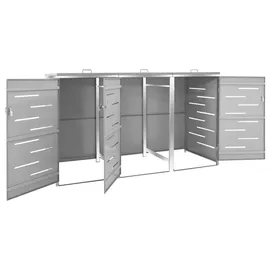 vidaXL Mülltonnenbox für 3 Tonnen 207 x 77,5 x 115 cm grau 149560
