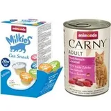 animonda Kombi-Paket: 12 x 400 g Carny Adult + 20 x 15 g Milkies Selection - Multifleisch-Cocktail + Milkies Snack (4 Sorten)