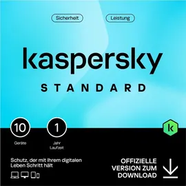 Kaspersky Lab Kaspersky Standard 2025 ESD 10 Geräte 1 Jahr DE Win Android iOS